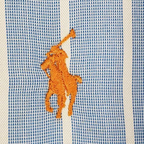 Polo Ralph Lauren Shirt Mens Size Large L Blue Striped Long Sleeve Button Down - Picture 6 of 9